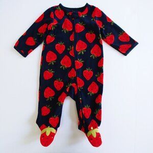 Carter's 2-Way Zip Footed Strawberry Pajama size 6 Months